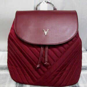 P1776-NWT Vanessa Williams Burgundy Quilted Backpack & Vegan Leather